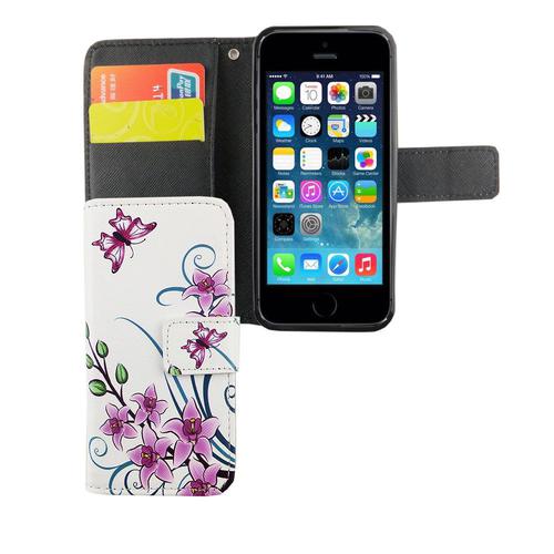 Handyhlle Tasche fr Handy Apple iPhone 5 / 5s / SE Lotusblume