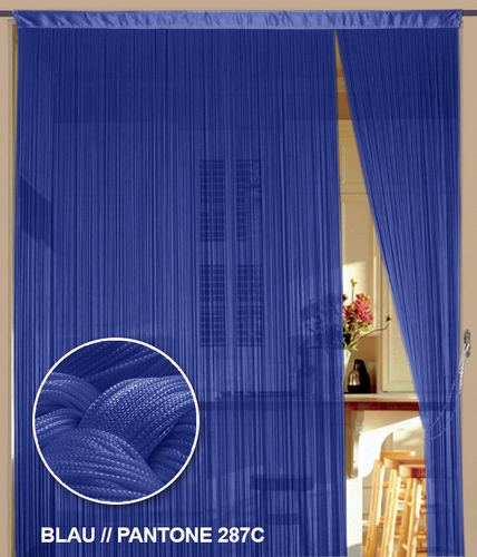 Fadenvorhang 150 cm x 500 cm (BxH) blau
