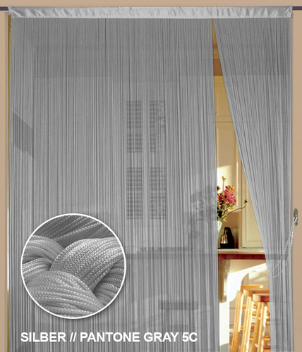 Fadenvorhang 150 cm x 700 cm (BxH) silber