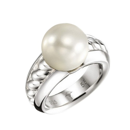 Joop Damen Ring Silber JPRG90493A550 Gr. 55 (17,5 mm ) Perle weiss