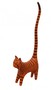Ringkatze aus Albesia-Holz bunt bemalt, Holz-Katze