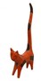 Ringkatze aus Albesia-Holz bunt bemalt, Holz-Katze