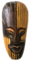Maske Zauberer bemalt 20 cm, Holz-Maske aus Bali, Wandmaske 
