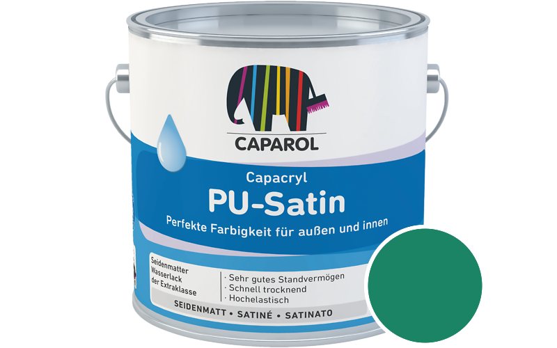 Caparol Capacryl PU-Satin 700ml Acryl-Lack / Getnt im Farbton Verdo 30