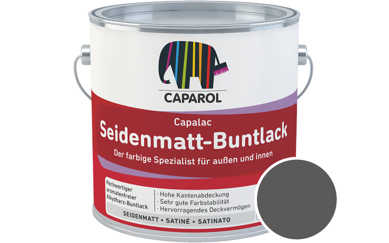 Caparol Capalac Seidenmatt-Buntlack 375ml Lack / Getnt im Farbton Umbra-grau