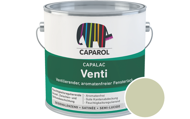 Caparol Capalac Venti Fensterlack 2,5L Lack / Getnt im Farbton Jade 80
