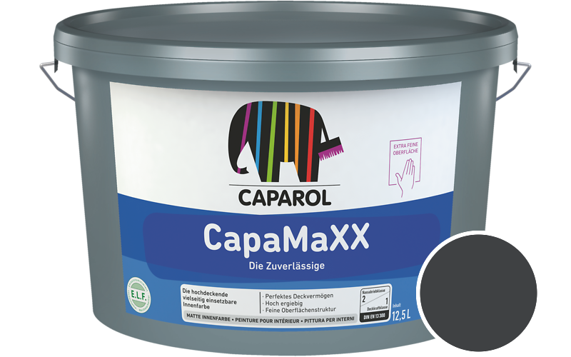 Caparol CapaMaXX 12,5L Innenfarbe / Getnt im Farbton RAL 7021 Schwarzgrau