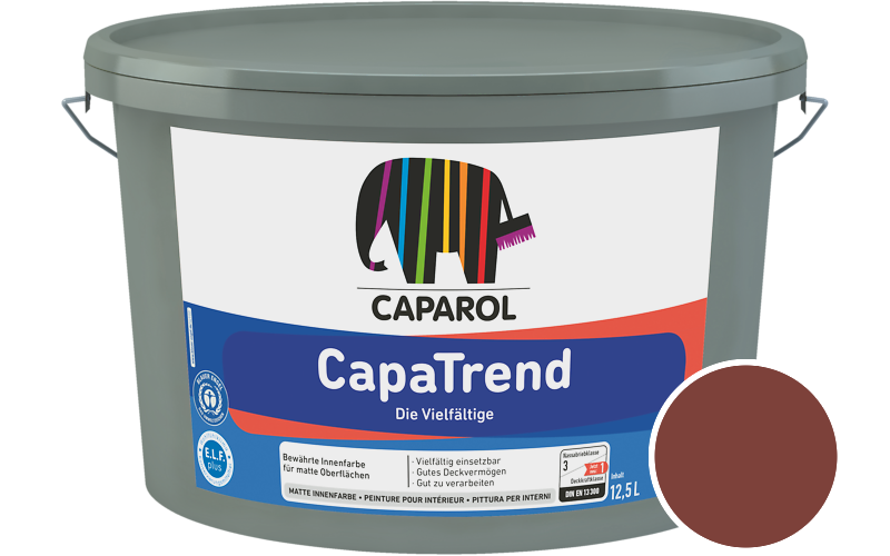 Caparol CapaTrend 5L Innenfarbe / Getnt im Farbton Rotbraun Ava