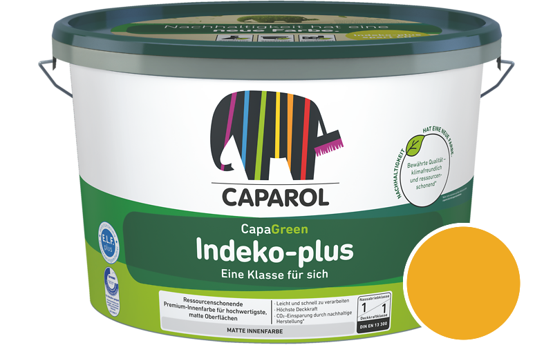 Caparol Indeko-plus 12,5L Innenfarbe / Getnt im Farbton RAL 1003 Signalgelb