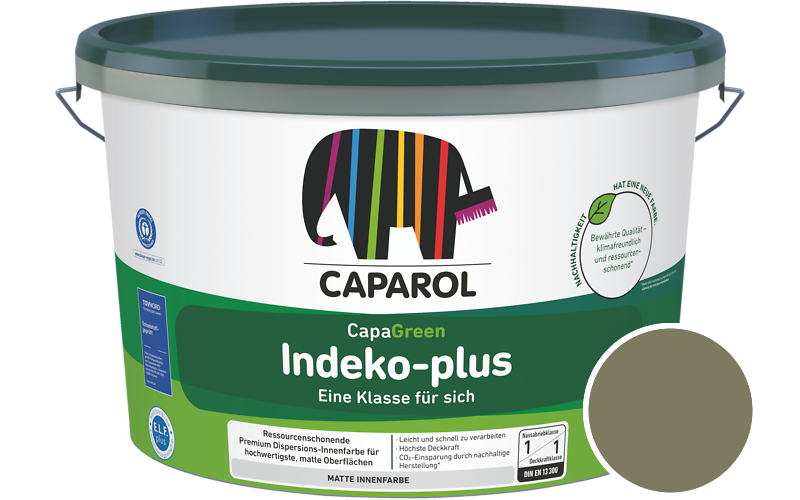Caparol Indeko-plus 1,25L Innenfarbe / Getnt im Farbton RAL 6013 Schilfgrn