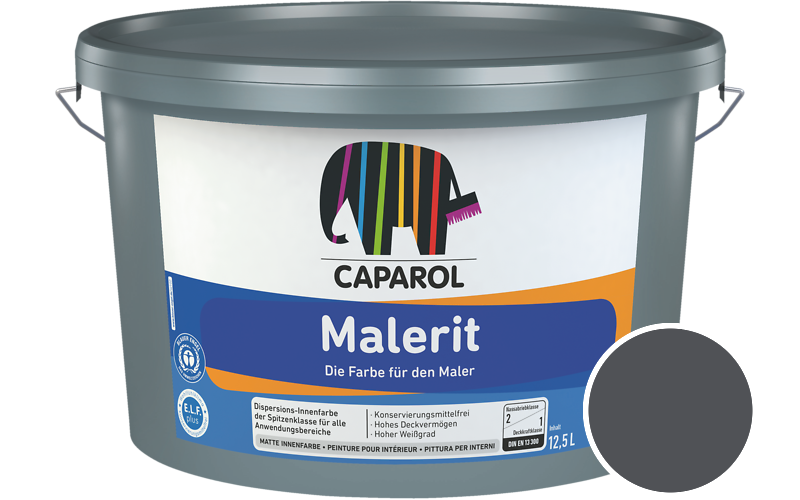 Caparol Malerit 1,25L Innenfarbe / Getnt im Farbton RAL 7024 Graphitgrau