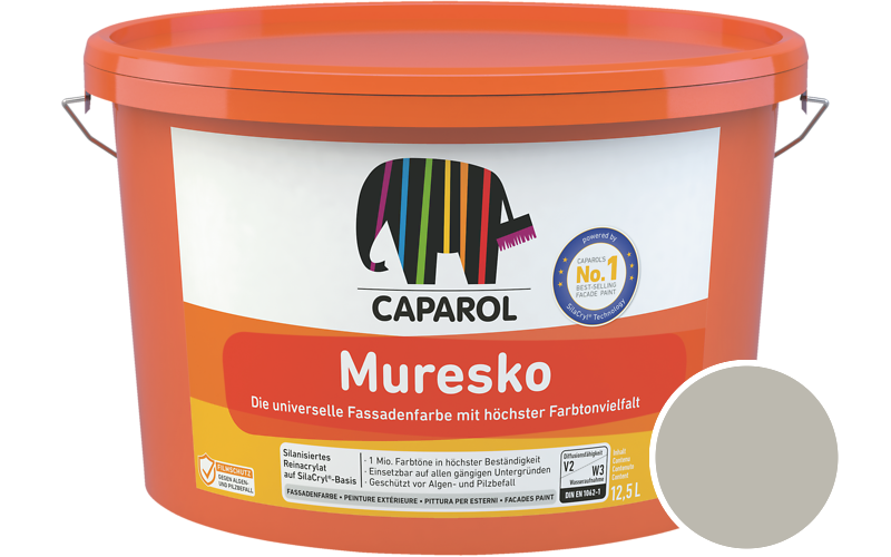Caparol Muresko 7,5L Fassadenfarbe / Getnt im Farbton Schiefer 15