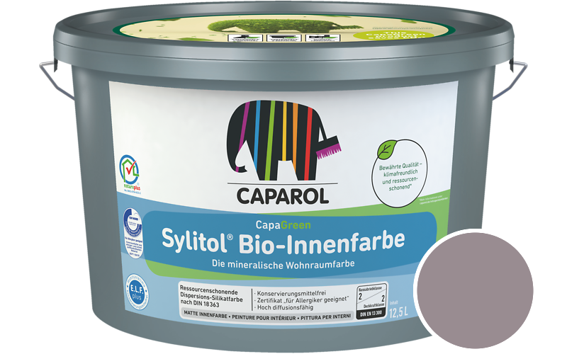 Caparol Sylitol Bio-Innenfarbe 5L Silikatfarbe / Getnt im Farbton Flamenco 40