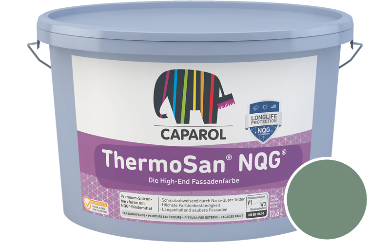 Caparol ThermoSan NQG 12,5L Fassadenfarbe / Getnt im Farbton Malachit 45