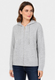 Modische Strickjacke Kapuze Langarm Rei�verschluss