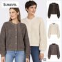Elegante Strickjacke Knopfleiste Rundhalsausschnitt