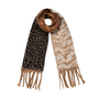 Schal Animalmuster Leo Zebra Kontrastdesign Lange Fransen 