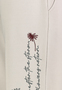 Hose Weites Bein Blumenstickerei Schriftz�ge Rippbund