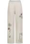 Hose Weites Bein Blumenstickerei Schriftz�ge Rippbund