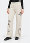 Hose Weites Bein Blumenstickerei Schriftz�ge Rippbund