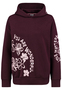 Kapuzenpullover Langarm Blumenprint Rippb�ndchen Casual