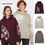 Kapuzenpullover Langarm Blumenprint Rippb�ndchen Casual