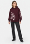 Kapuzenpullover Langarm Blumenprint Rippb�ndchen Casual