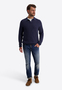 Eleganter Strickpullover Langarm Unifarben Polokragen