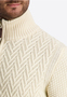 Klassischer Strickpullover Stehkragen Rei�verschluss