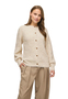 VILA Modische Strickjacke Rundhals Knopfleiste Ballon�rmel