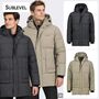 Modische Winterjacke Unifarben Kapuze Rei�verschluss