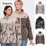 Teddyjacke Alloverprint Stehkragen Seitliche Leistentaschen