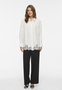 Stilvolle Bluse Langarm Knopfleiste Kentkragen Spitze