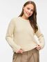 Klassischer Strickpullover Rundhalsausschnitt Einfarbig