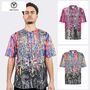 Kurzarm T-Shirt Rundhalsausschnitt Ornamentprint Modisch