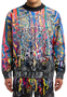 Sweatshirt Alloverprint Gerippter Kragen Lange �rmel