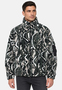 Teddyjacke Oversize Stehkragen Grafisches Allovermuster