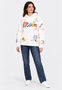 Kapuzenpullover Rippb�ndchen Motivprint Eingriffstasche