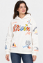 Kapuzenpullover Rippb�ndchen Motivprint Eingriffstasche