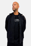 Sweatjacke Oversize Kapuze Druckknopfleiste R�ckenprint