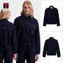 Jeansjacke Brusttaschen Kontrastn�hte Elastischer Saum
