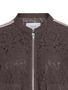Bomberjacke Florale Spitze Baseballkragen Pattentaschen
