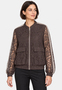 Bomberjacke Florale Spitze Baseballkragen Pattentaschen