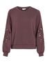 Sweatshirt Rundhals Spitzendetails �rmelb�ndchen Langarm