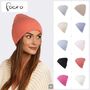 Faera Strickm�tze Beanie Breiter Umschlag Rippstruktur Unifarben