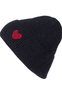 Faera Strickm�tze Beanie Umschlag Herzapplikation Rippstruktur