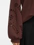 Pullover Rundhalsausschnitt Lochstickerei Ballon�rmel