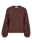 Pullover Rundhalsausschnitt Lochstickerei Ballon�rmel