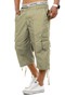 Max Men Herren Cargo Shorts 3/4 Bermuda Freizeit Hose Capri mit verschliebaren Seiten Taschen