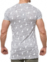 Herren T-Shirt Blitz Muster Kurzarm Shirt Flash Print Rundhals Shirt Slim Fit HarryPee